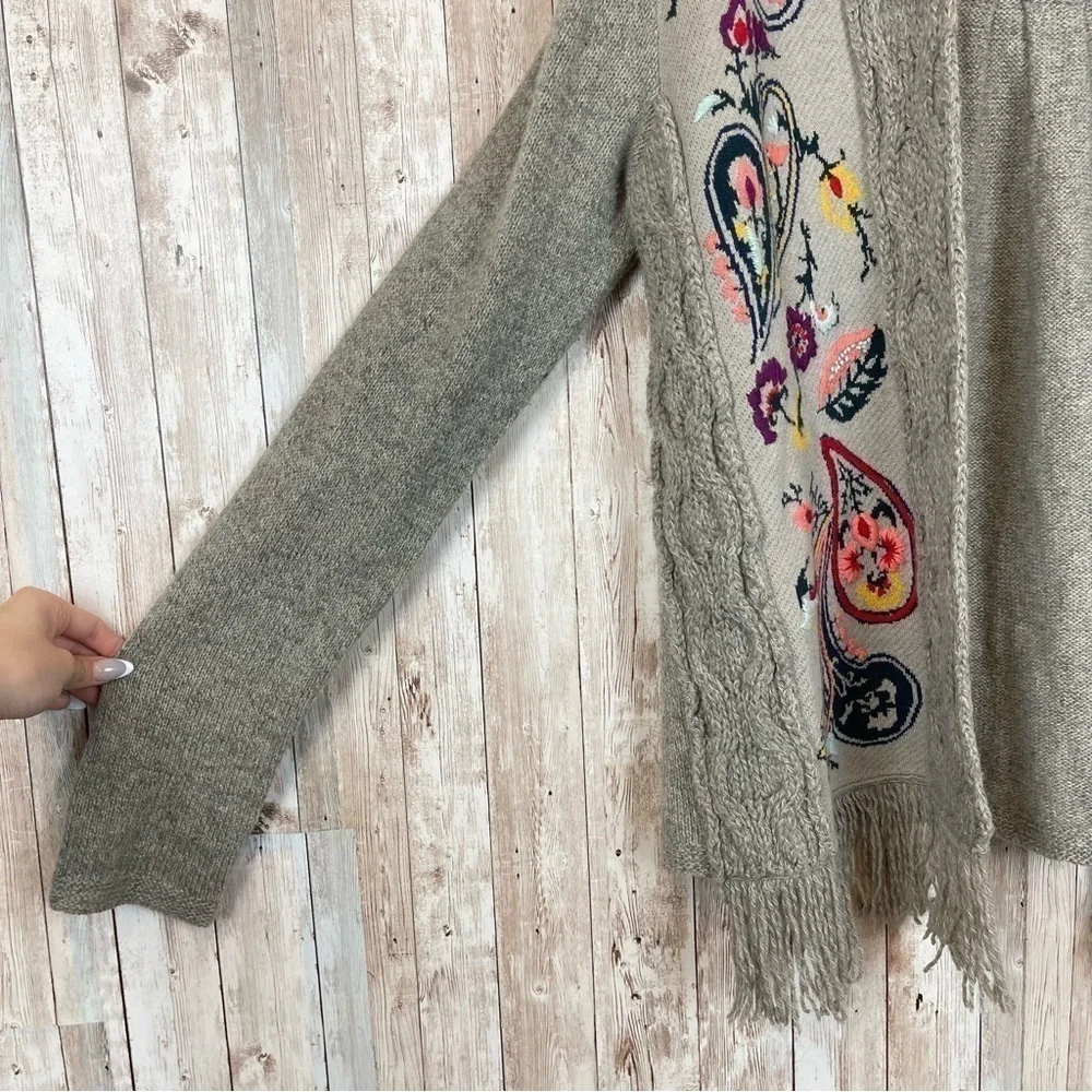 Anthropologie Sleeping On Snow Paisley Open Folklore Cardigan Size Medium Women - Picture 4 of 11